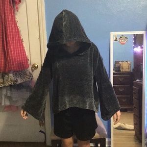 Black cowl hoodie